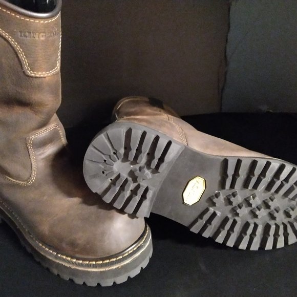 CUSTOM VIBRAM SOLES Irish Setter by Red Wing  KT Comp Toe Work Boots size 8 2E - Picture 1 of 4